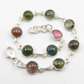 

Solid Tourmaline Chain Bracelet Art Jewelry