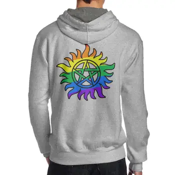 

Rainbow Style Supernatural Back Print Long Sleeve Hoody for Man winter summer coat streetwear gym jogger hoodies Sweatshirts