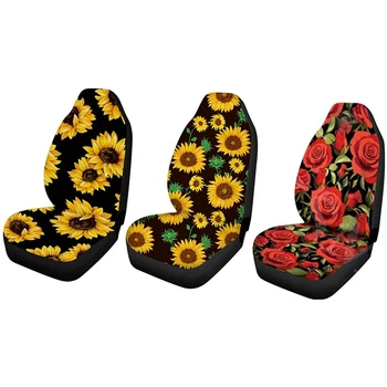 

Car 3D Sunflower Rose Flower Printed Front Seat Cover Universal Auto Seat Protector Seat Cushion Mat For Most Car for SUV