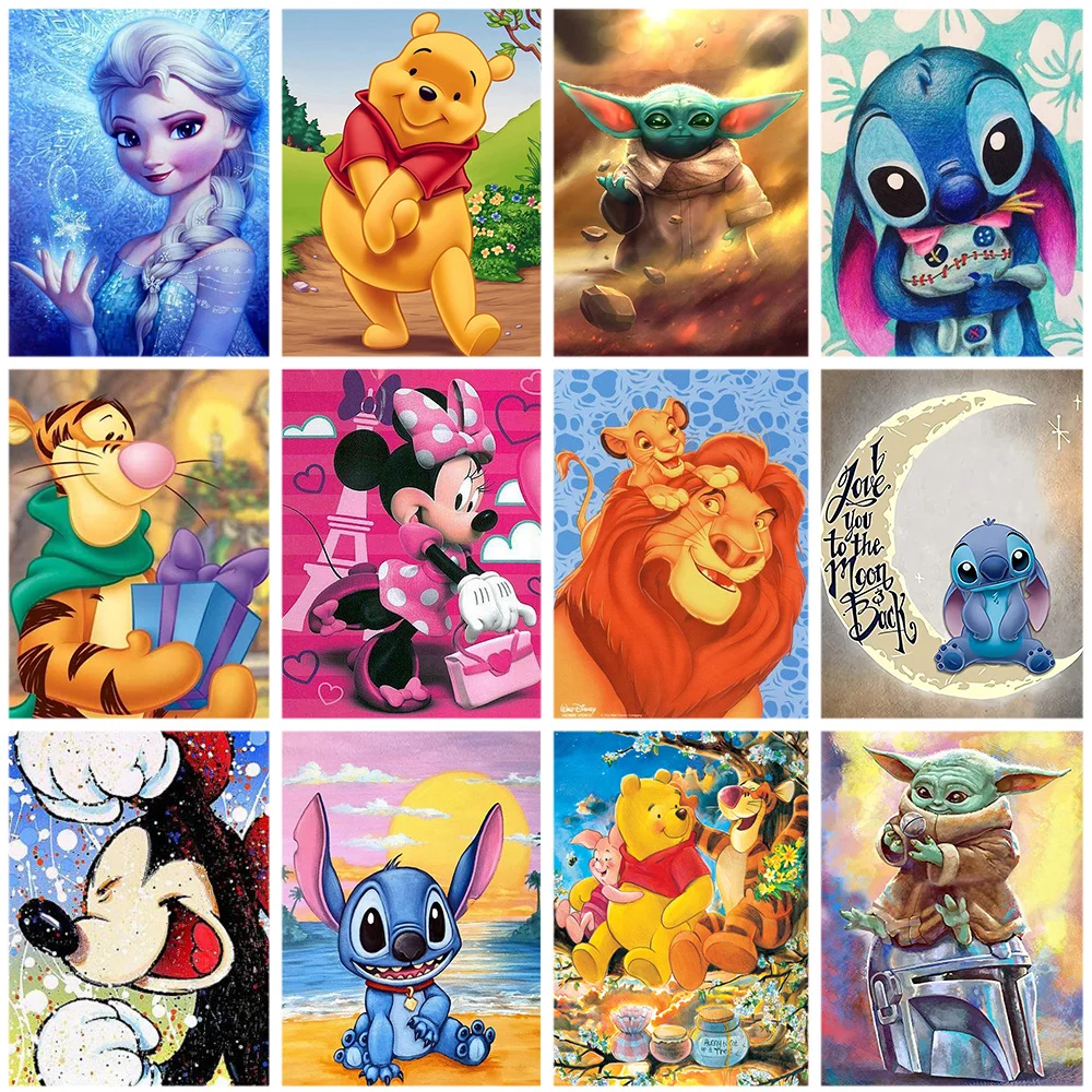 

Алмазная вышивка Disney Лило Нани, вышивка крестиком, мультяшная принцесса Микки Винни Пух, 5D алмазная вышивка, домашний декор