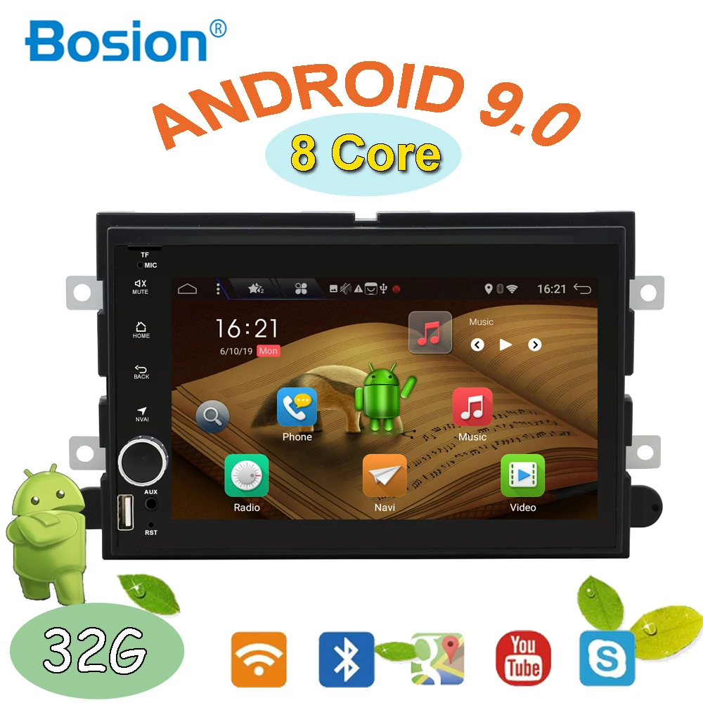 2din android 9,0 Восьмиядерный для Ford Fusion Expedition Explorer F150 F350 F500 Escape Edge Mustang wifi 2g+ 32g Автомагнитола стерео