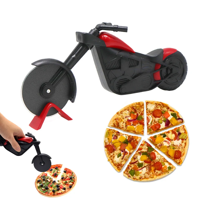 

Stainless Steel Pizza Wheel Cutter Motorcycle Pizza Cutter Motorbike Roller Pizza Chopper Slicer Kitchen Accessories