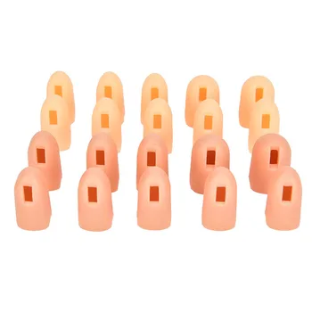 

10Pcs/Set Silicone Replacement Nail Fingers Practice Hand Finger Cover Fake Hand Replacement Finger Parts Nail Art Tool 2 Colors