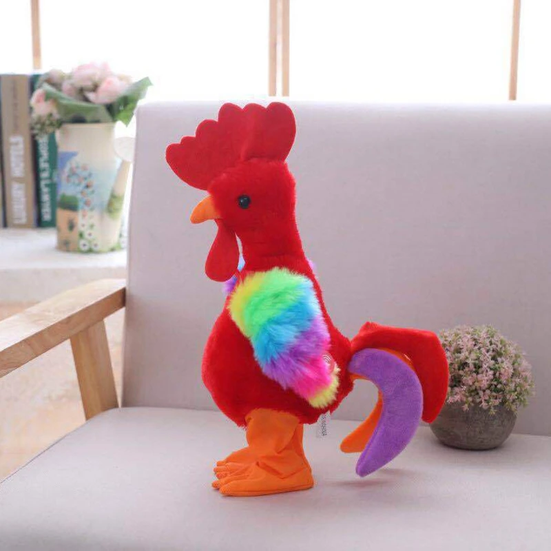 Robot Chicken Pet Toy Electronic Screaming Rooster Electric Dance Sing Plush Toy R66D plush toys electric interactive toy