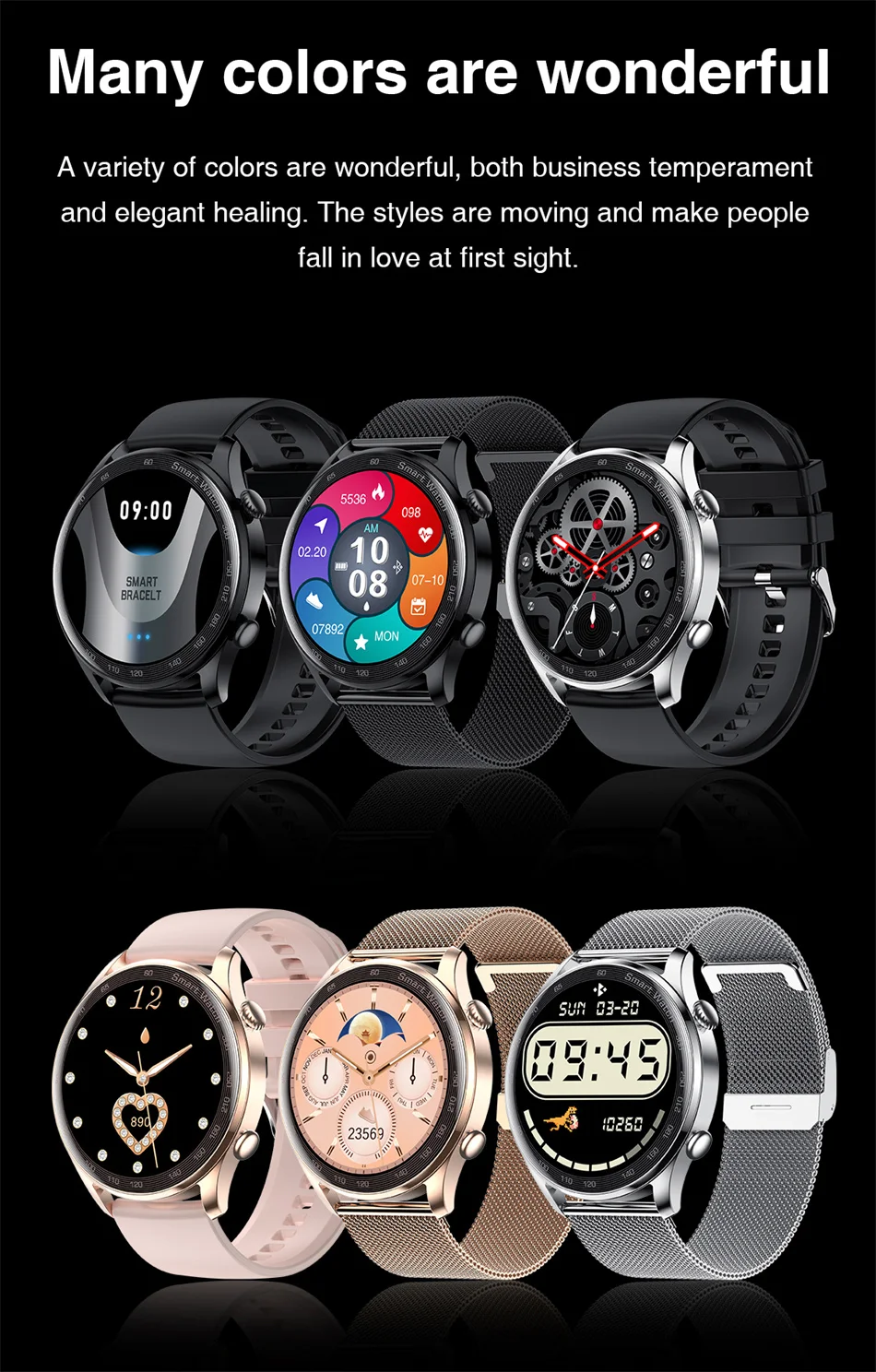 2022 New Bluetooth Call Smart Watch Men Women Heart Rate Monitor Fitness Tracker Music Player 1.36Inch 390*390 HD Smartwatch+Box