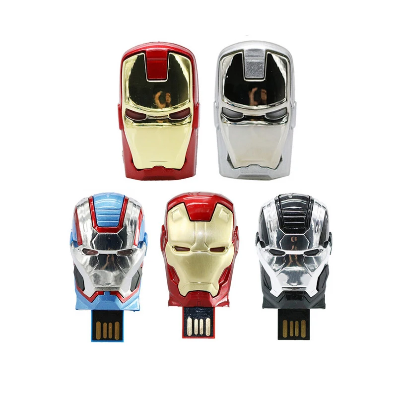Металл USB флешка 4 ГБ 8 ГБ флешки 16 ГБ Флешка s 32 ГБ USB Memory Stick 64 ГБ USB флешка Железный человек Мстители PenDrive