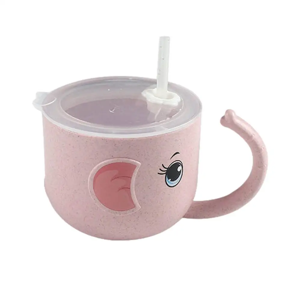 Baby Learning Drinking Straw Cup Non-slip With Handle Feeding Water Training Easy-grip For Independent Dri | Дом и сад
