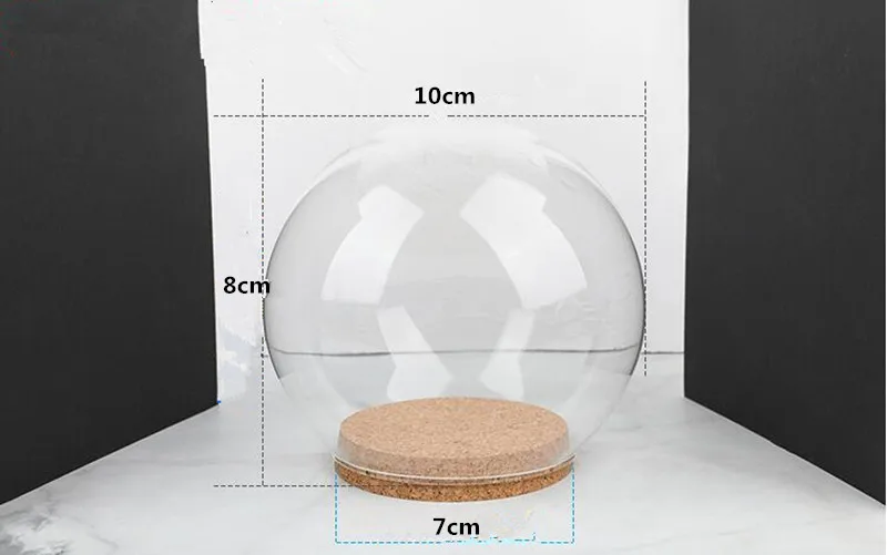 4set 10cm dome base 4 компл./упак. Диаметр = 10 см) с небольшой платформой, Размеры пробковая База Круглый купол стеклянный дом Свадебные украшения Стекло крышка ваза в подарок - Цвет: 4set 10cm dome base