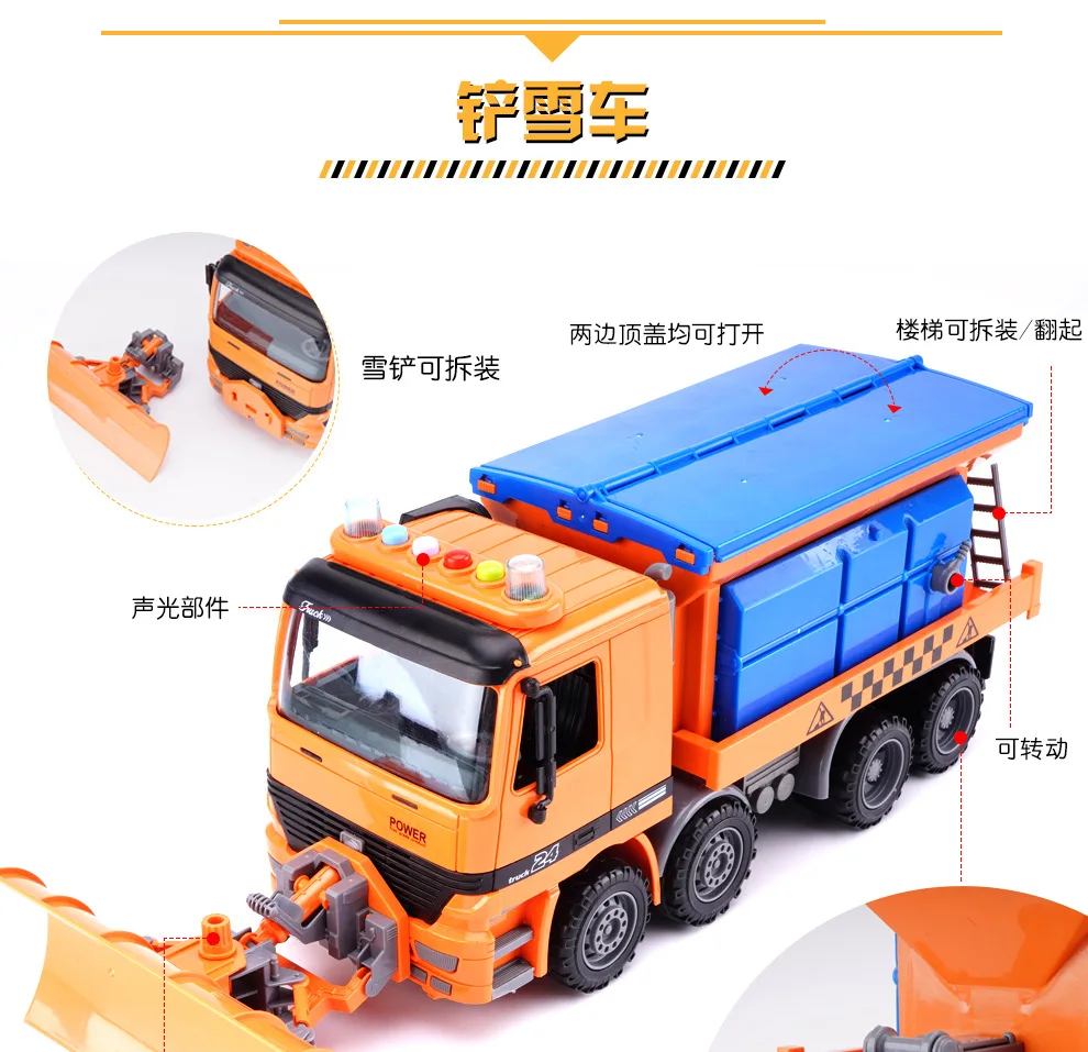 Xiong yuan 6606 музыкальная санитарная игрушка грузовик инерционная Инженерная модель автомобиля для уборки дорог мусоровоз с одним ведром