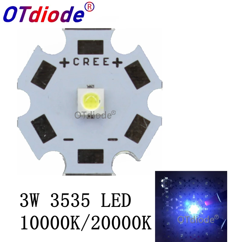 10 шт 1-3 Вт CREE 3535 LED холодный белый 10000K 20000K вспышка светильник высокая мощность