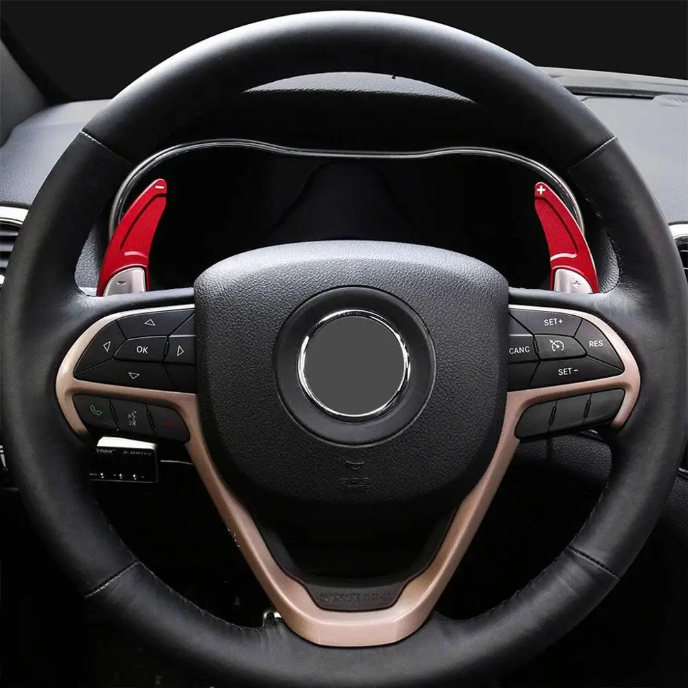 Рулевое колесо Расширенный сдвиг весло для Jeep Grand Cherokee- Shifter расширения крышки отделка алюминий(матовое серебро