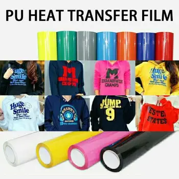 

HTV PVC Heat Transfer Vinyl Roll Easy to Cut Weed Permanent Adhesive T-Shirts Iron on Vinyl Heat Press Film 20cm x100cm