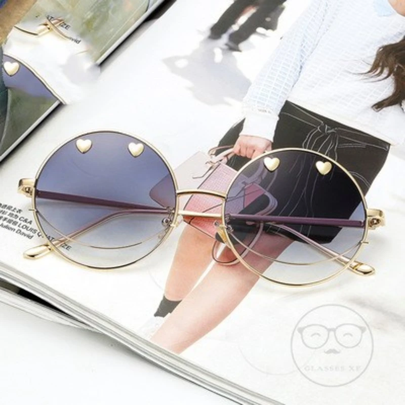 Новые Круглые Солнцезащитные очки в форме сердца и улыбки для женщин 2020