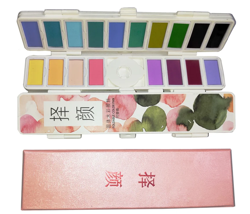Conjunto com Água Pigmento para a Pintura da Água Nova Cores Dobra Sólida Pincel Aquarela Tinta Dropshipping 18 - 38 58 7 Conjunto Com Água Pincel Aquarela Tinta Aquarela