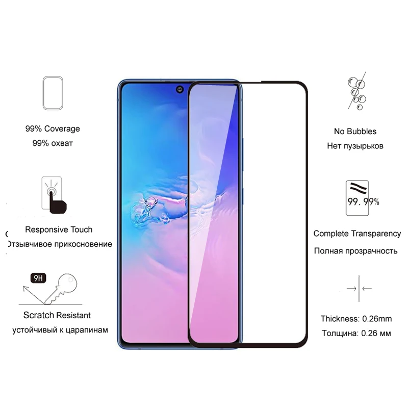 For Samsung Galaxy S21 Plus S20 FE Note 20 10 S10 Lite S10e M51 M31s M31 M30 M21 M20 M11 F41 M01 Tempered Glass Screen Protector