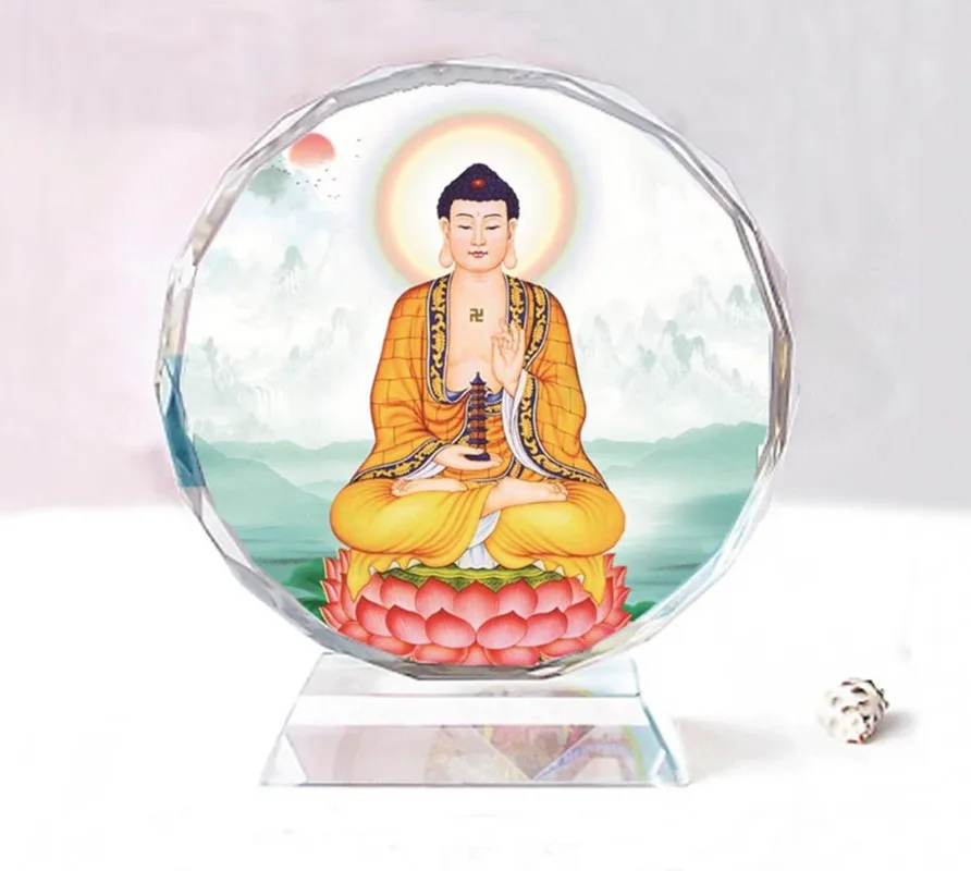 

Pharmacist Buddha Style 1，Exquisite double-sided crystal Buddha ornaments, Birthday present souvenir