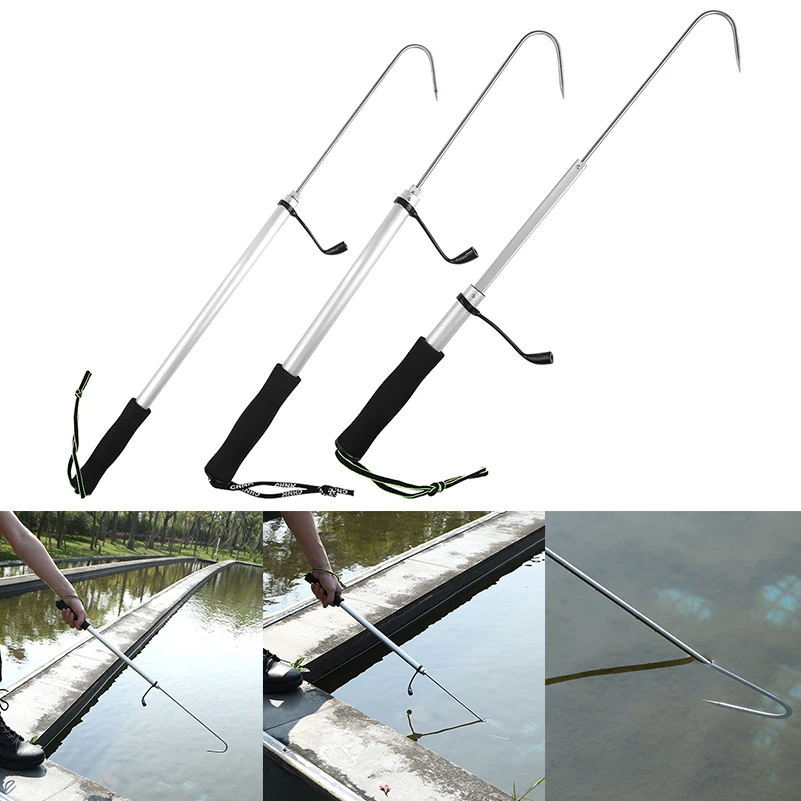 60/90/120cm Professional Telescopic Retractable Fish Gaff Stainless Ice