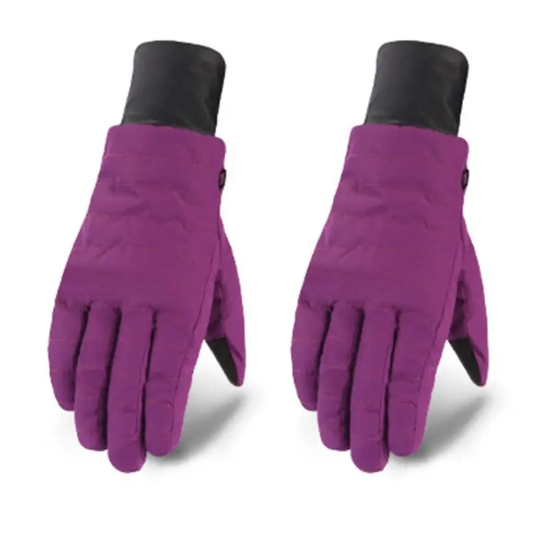 Женские зимние водонепроницаемые лыжные перчатки с цветными полосками, теплые Нескользящие варежки Y98F