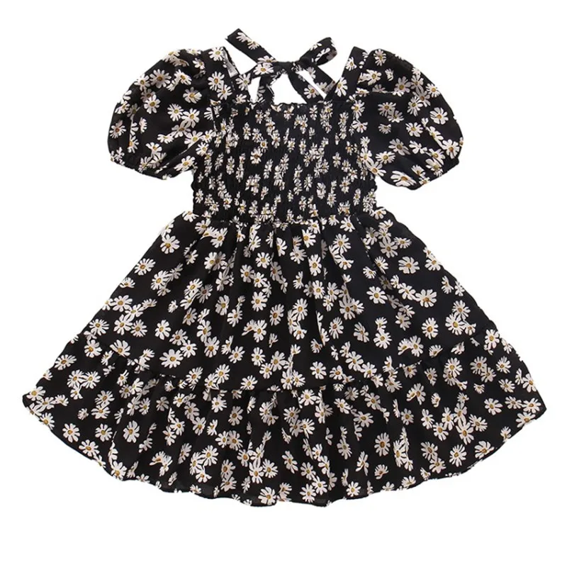 

ZWF310 Flower Girl Dresses Summer Chiffon Kids Dresses Floral Children Clothing Princess Party Dress For Girls Clothes Vestidos
