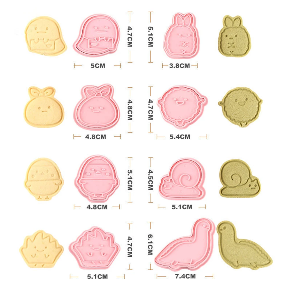 8Pcs/set Cookie Cutters Mold Cute Cartoon Sumikko Gurashi DIY Fondant Biscuit Pastry Cake Decorating Baking Tools