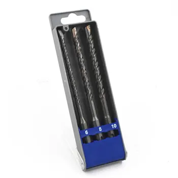 

Fine Round Handle Two Pits Two Slots Electric Hammer Drill Stone Concrete Wall Impact Drill 3Pcs Set