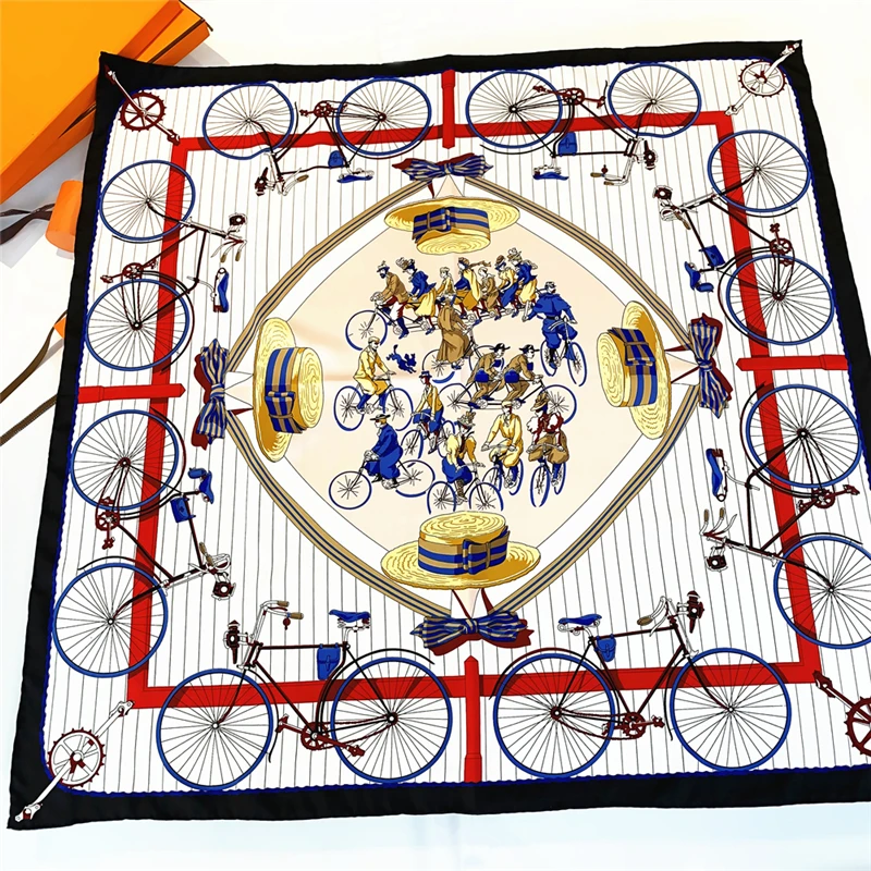 

Fashion Kerchief Silk Satin Neck Scarf For Women Print Hijab Scarfs Female Square Shawls and Wraps Scarves For Lady Beach Towel