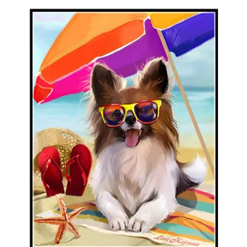 

5D DIY Diamond Painting Full Round Diamond Embroidery "Animal Dog" Painting Cross Stitch Decoration