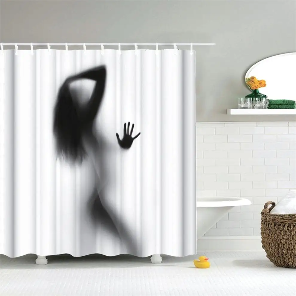 Custom Star Wars Shower Curtain featuring a White Robot Face on a Black Background - Waterproof Polyester Material - Star Wars Décor image 2