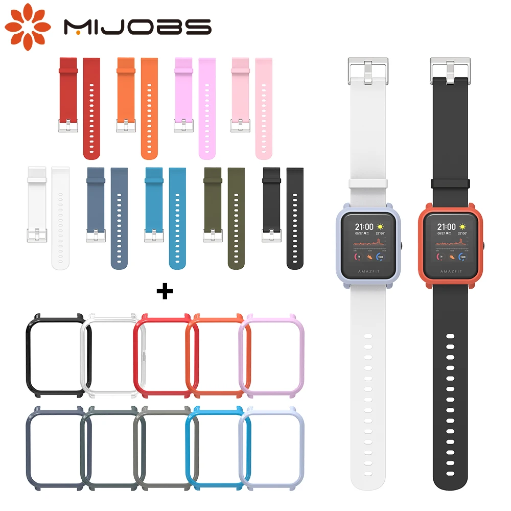 Ремешок спортивный для Amazfit Bip GTS защитный чехол-бампер Xiaomi Huami 20 мм | Электроника