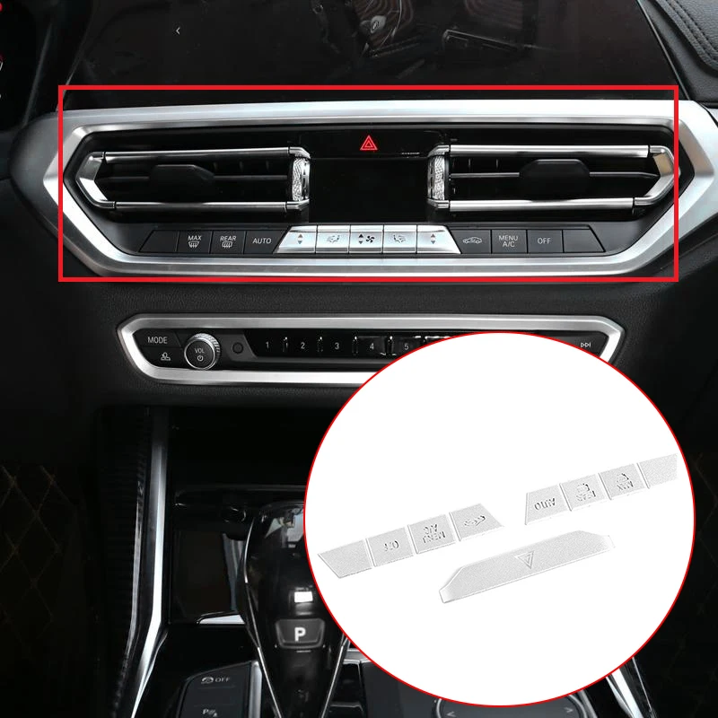 

For-BMW 3 Series G20 G28 2019-2020 Stainless Steel Chrome Auto A/C Air Conditioning Mode Button Cover Sticker