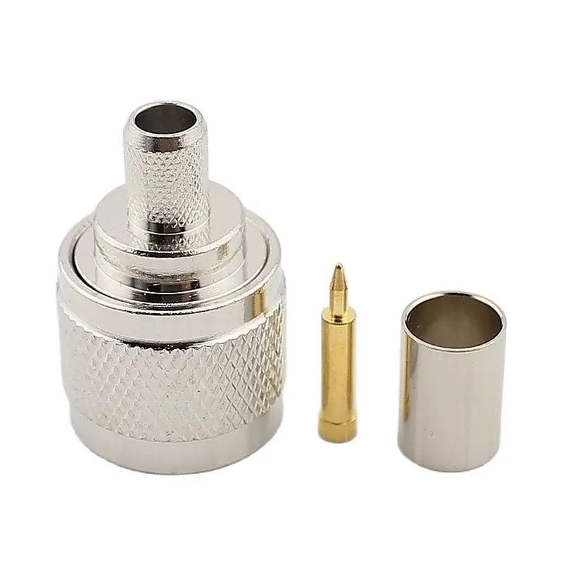 10 Teile/los N-Typ Stecker 50-5 N Stecker RF Koaxial Stecker Für LMR300 5D-FB Kabel N-50J-5 RF Koaxial Stecker