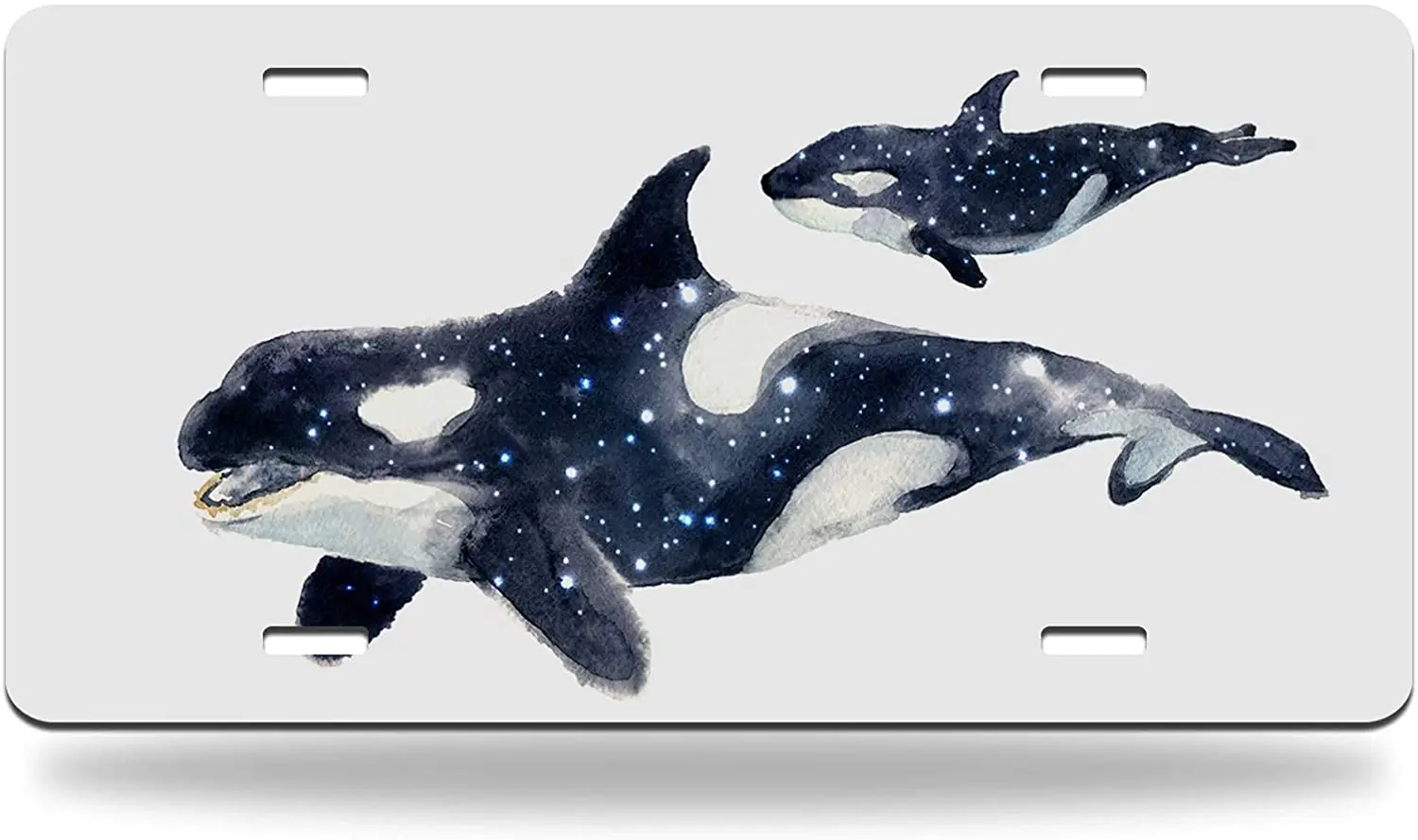 

yunsu Watercolor Killer Whale License Plate,car Decor Personalise Tag,Novelty Car Front License Plate Metal Aluminum Car Plate