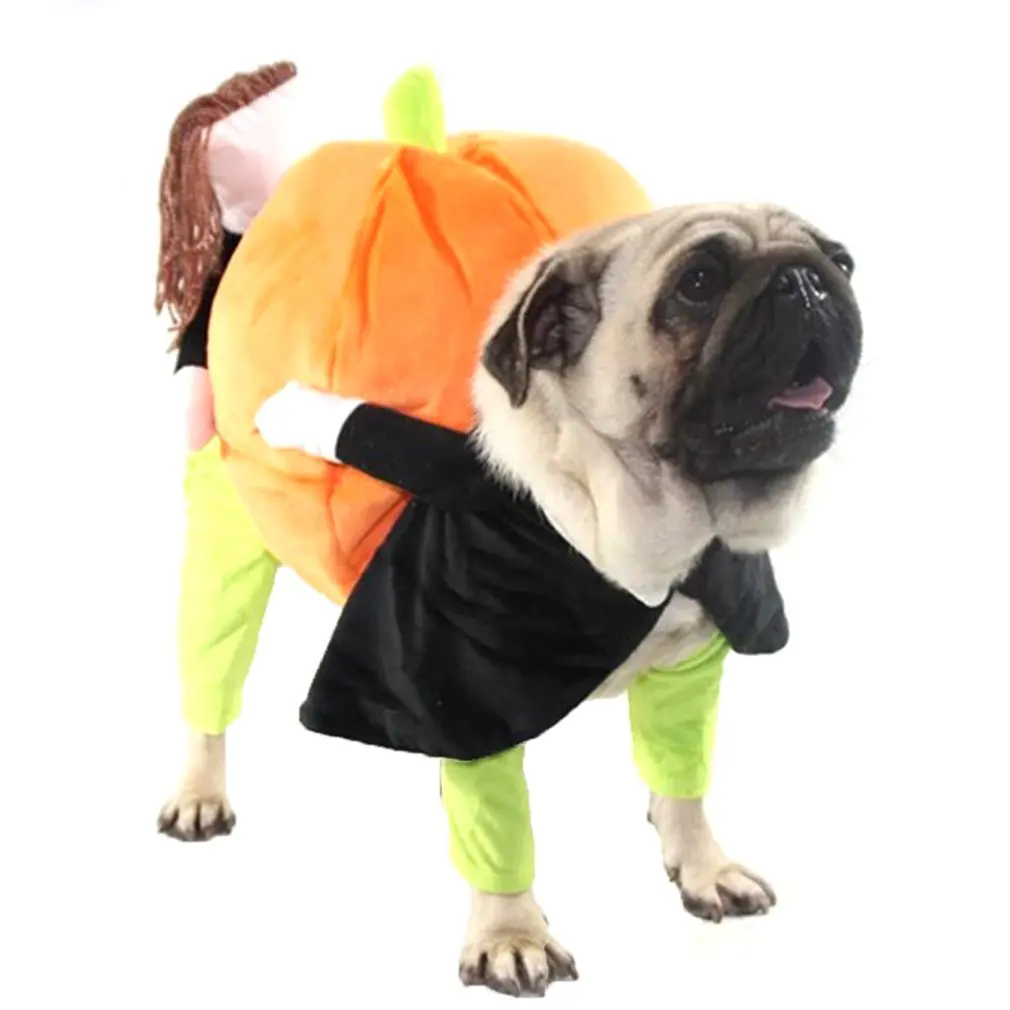 

Funny Cosplay Pet Dog Costume Pumpkin Suit Halloween Clothes For Dogs Party Dressing Up Dog Clothing Cat Apparel Disfraz Perro