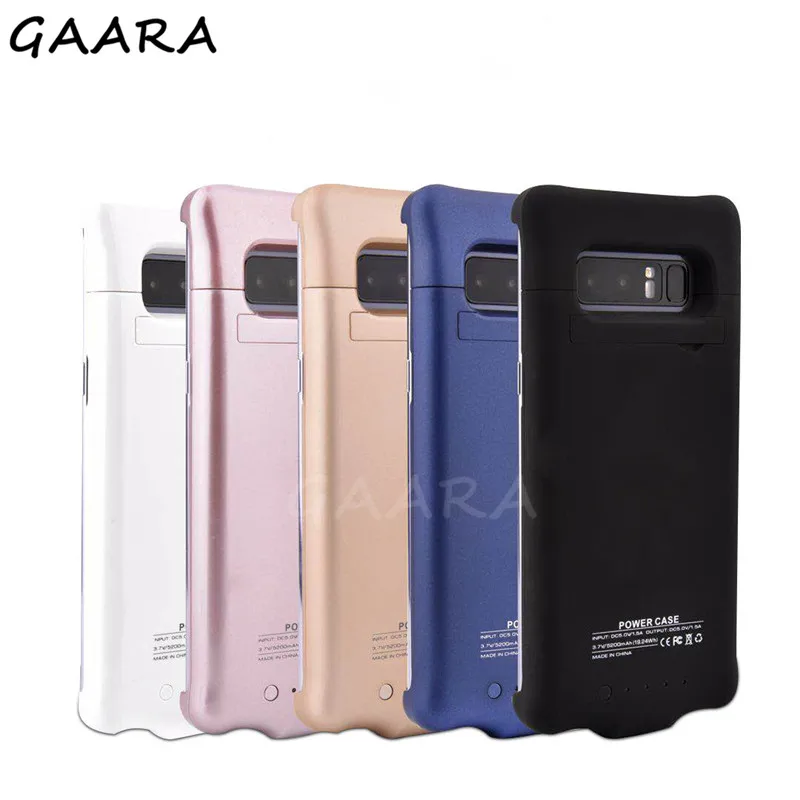 

5200mAh External Power Bank Case for Samsung Galaxy Note 8 Solid Silicone Battery Case with Invisible Stand Slim Charging Case