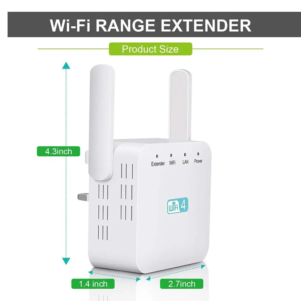 Беспроводной маршрутизатор Wi-Fi ретранслятор 300 Мбит/с усилитель интернет-сигнала настенный усилитель ультра компактный wifi удлинитель 2,4-2,4835 ГГц