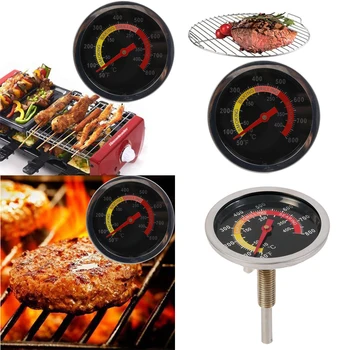 

Stainless Steel Barbecue BBQ Smoker Grill Thermometer Household Oven Thermometers Dial Temperature Gauge 50-400°C Baking Gadget