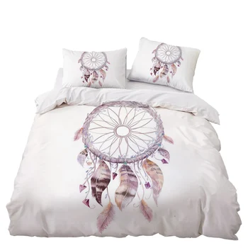 

Indian Dream-cather Feather Bedding Set Bedroom Decor Bedspread Microfiber Hypoallergenic Zipper 1PC Duvet Cover Pillowcase