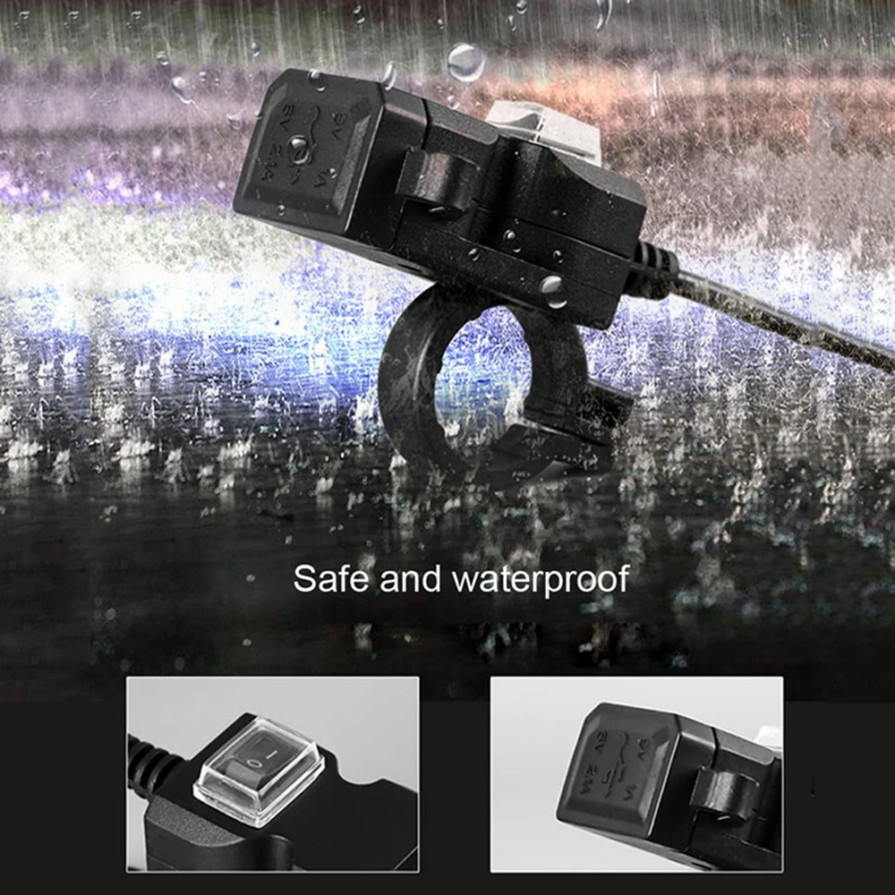 12 V-24 V Водонепроницаемый мотоцикл Зарядное устройство Moto руль зарядка через usb гнездо Мощность Зарядное устройство адаптер с 120 см провод Мото Аксессуары