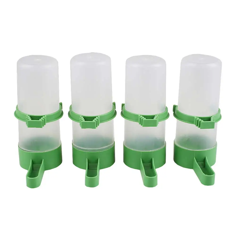 4Pcs Bird Pet Drinker Food Feeder Waterer Water Bottle for Budgie Aviary Cage