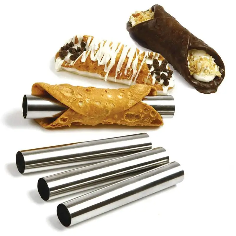 

10pcs Cake Horn Mould Stainless Steel Safe Reusable High Temperature Resistance Cannoli Tubes Shells Pastry Baking Mold
