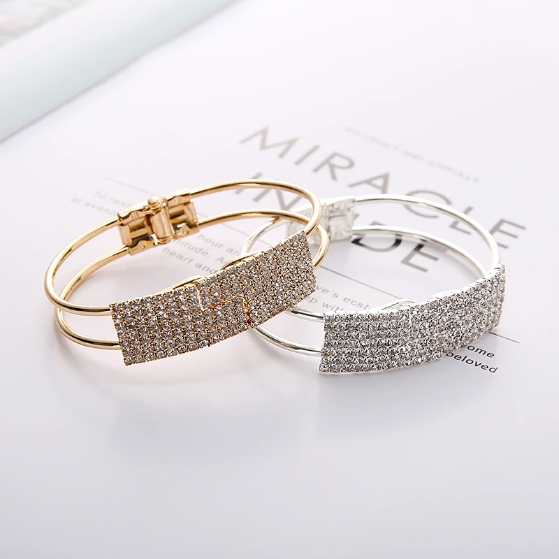 Fashion simple personality open diamond bracelet female student