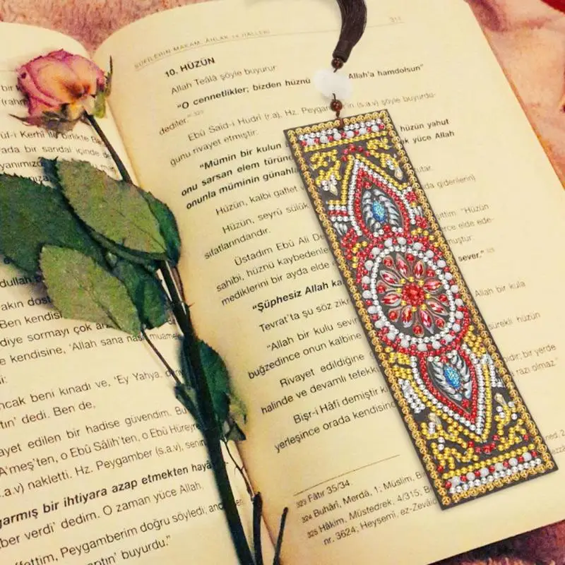 5D DIY алмазная живопись кожа Закладка с кисточкой книжные знаки особой формы Алмазная вышивка DIY ремесло