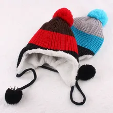 Детская зимняя шапка Детская кепка для девочек и мальчиков, вязаные зимние шапочки, шапка для детей, хлопковая однотонная детская шапка