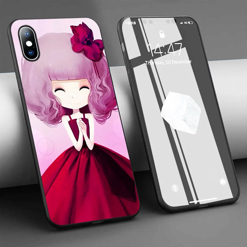 Чехол с юбкой для девочек крутой Мягкий силиконовый чехол телефона iPhone 11 Pro Max X 5S 6