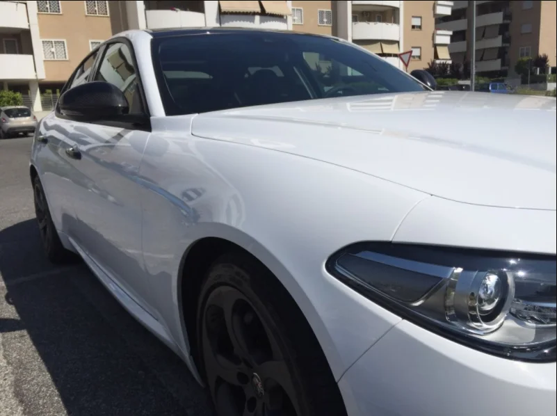 Высокое качество для Alfa Romeo Giulia карбоновое волокно зеркало заднего вида крышки зеркала черный отделка-UP Автомобиль Стайлинг