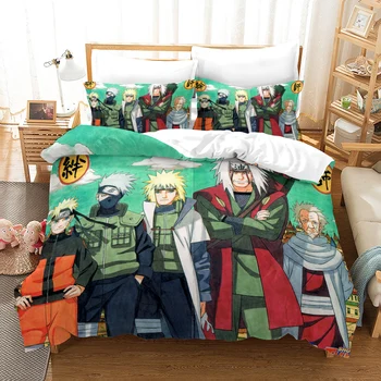 

Japan Naruto Uzumaki Naruto Print Bedding Set Anime Duvet Cover for kids Pillowcase Adults Bed Set Single King Size Bed Linens