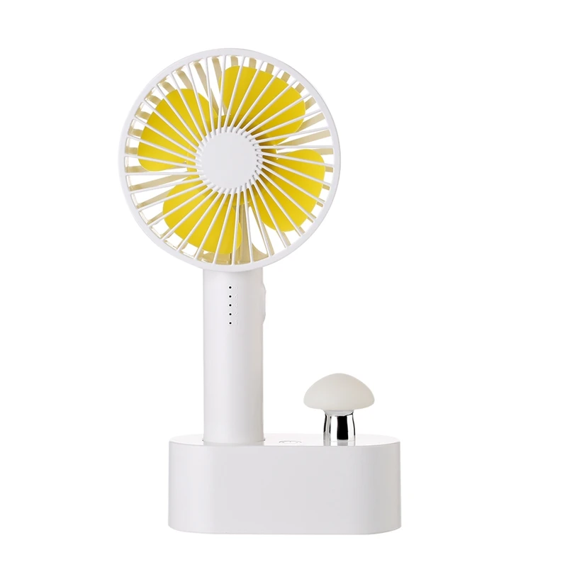 

Mushroom Handheld Fan Usb Charging Mushroom Lamp Fan Desktop 5 File Adjustable Wind Speed Large Capacity Fashion All In One