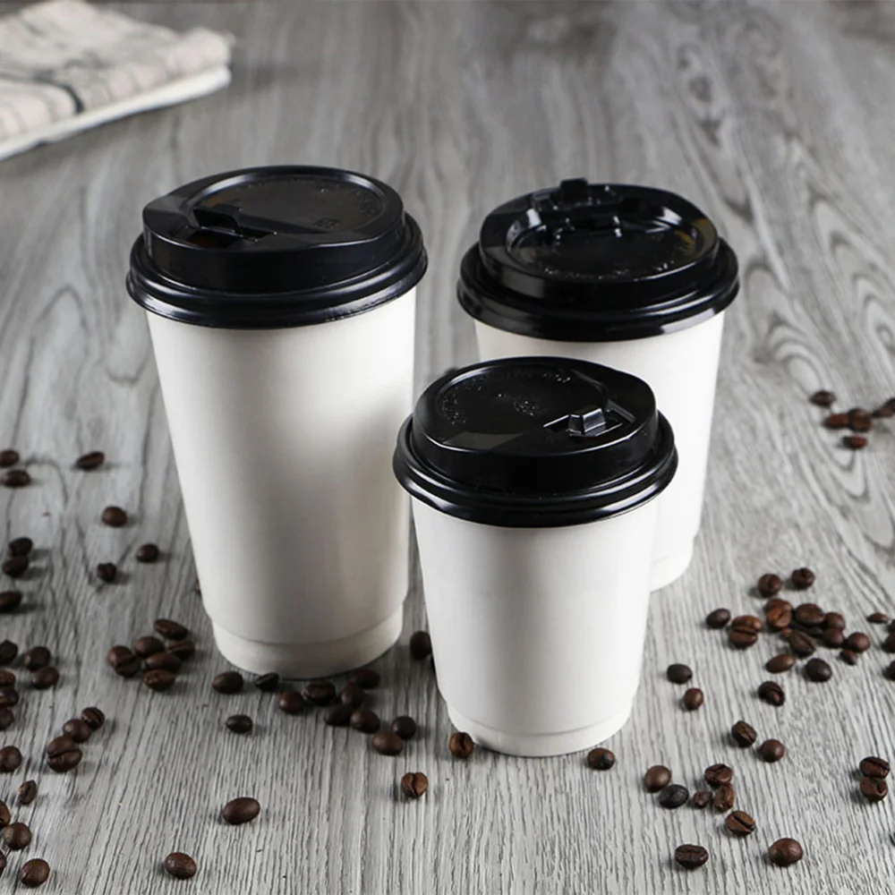 Tazza Da Caffè Monouso Con Takeout A Doppia Parete Con Coperchi 8 Oz 12 Oz 16 Oz Uossunynig - Foto 3