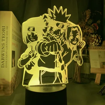 

Japanese Anime Uzumaki Naruto Figure Night Light for Kids Bedroom Decor Uchiha Sasuke Haruno Sakura Nightlight Table 3d Lamp