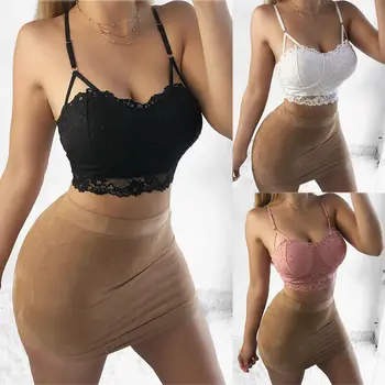 

Fashion Women Sexy Solid Lace Sleveeless Bra Top Vest Cocktail Club Ladies Top